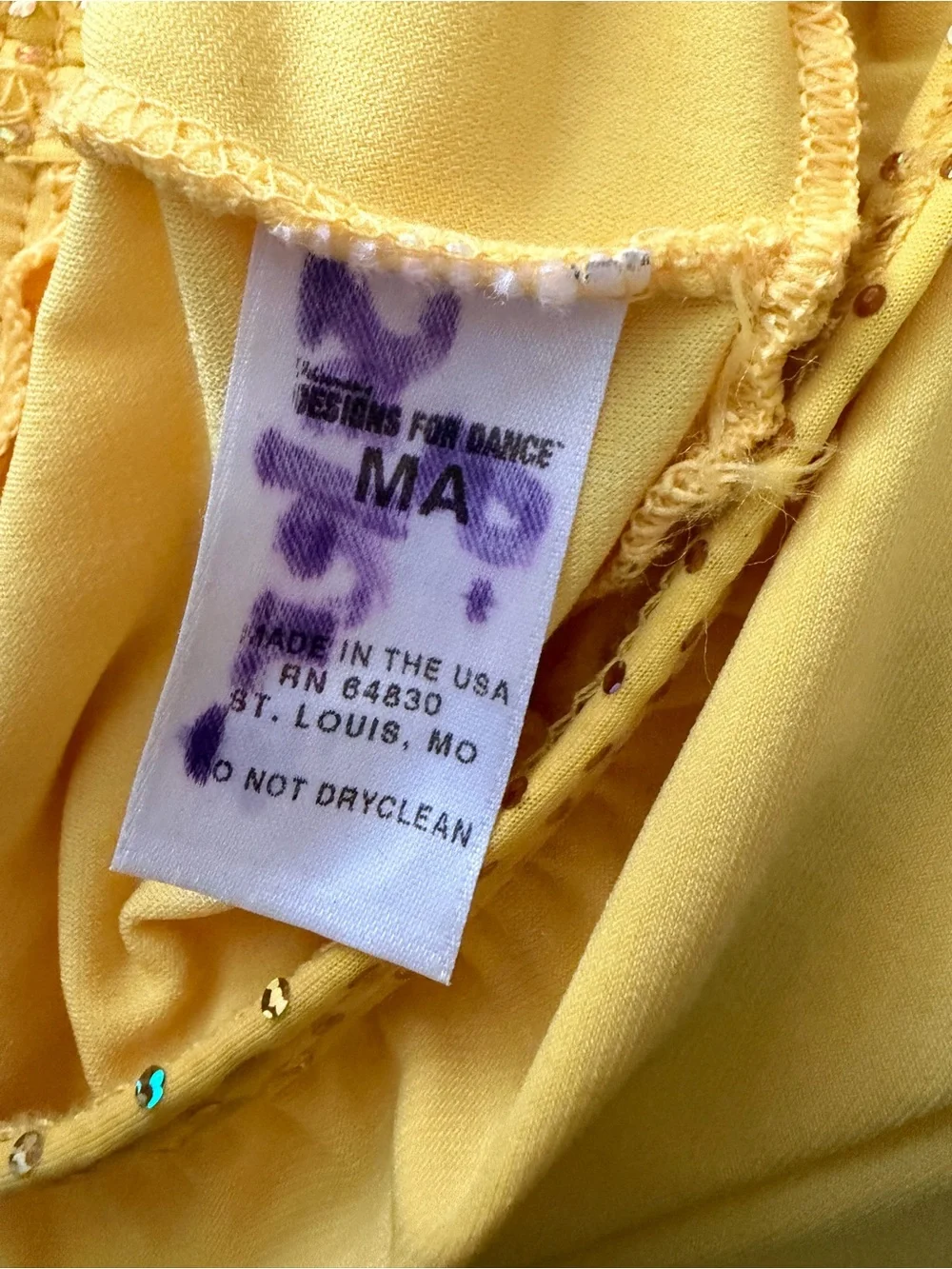 Yellow Dance Costume with Scrunchie MA